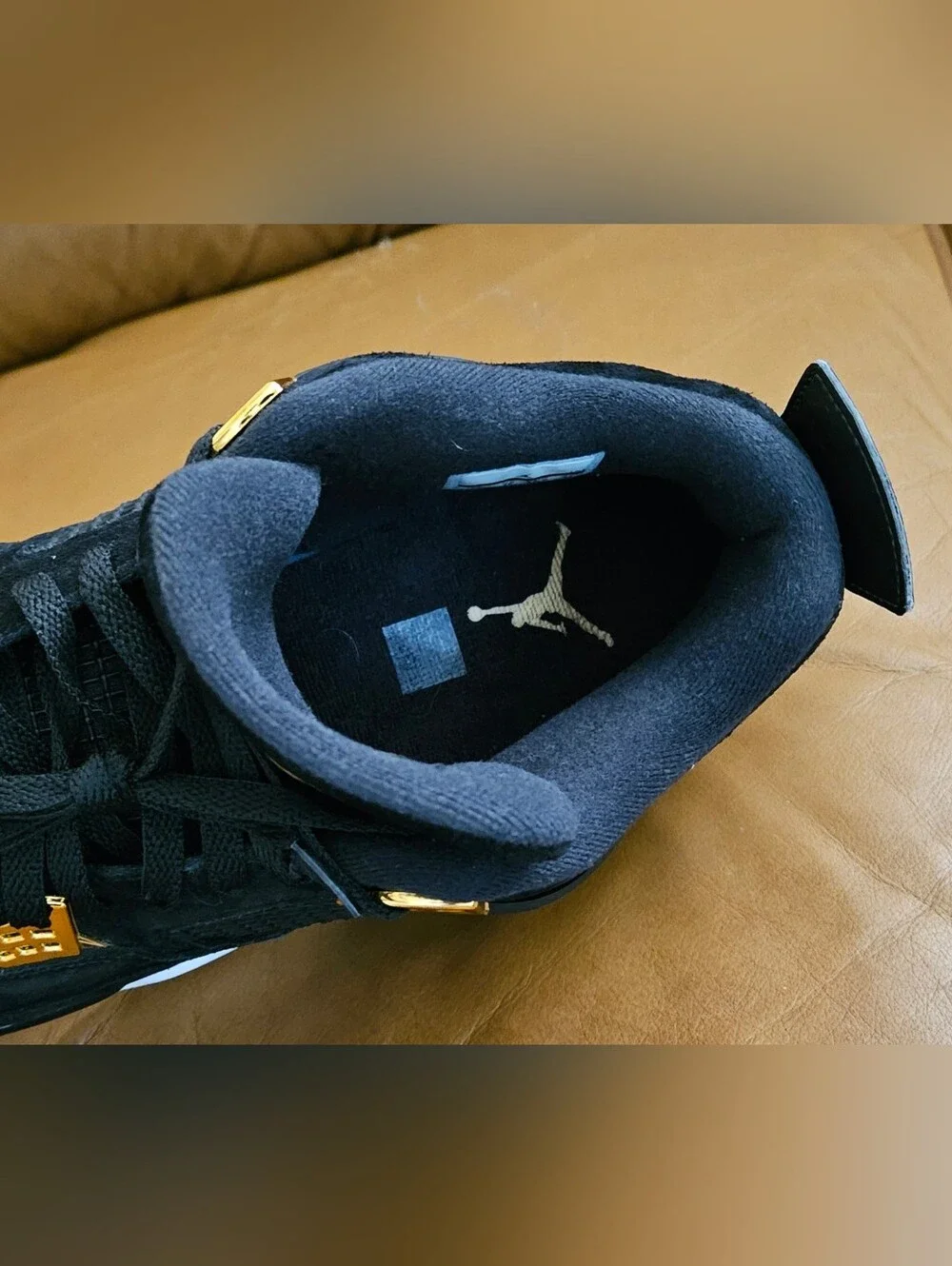 Nike Air Jordan 4 Retro Royalty Black Gold Size 13 (GREAT SHAPE)